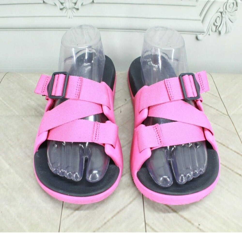 Chaco Women's Pink Nylon Adjustable Buckled Casual Slide Sandals Size 8 - Picture 5 of 9